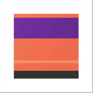 An unthinkable alliance of Orange Pink, Big Foot Feet, Purple, Persian Green and Dark Grey stripes. Posters and Art